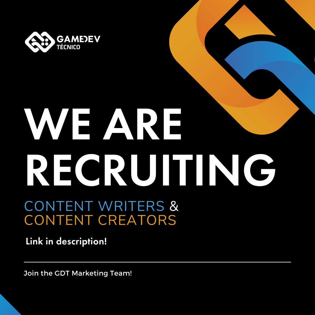 Game Dev Técnico está a recrutar membros para a equipa de marketing